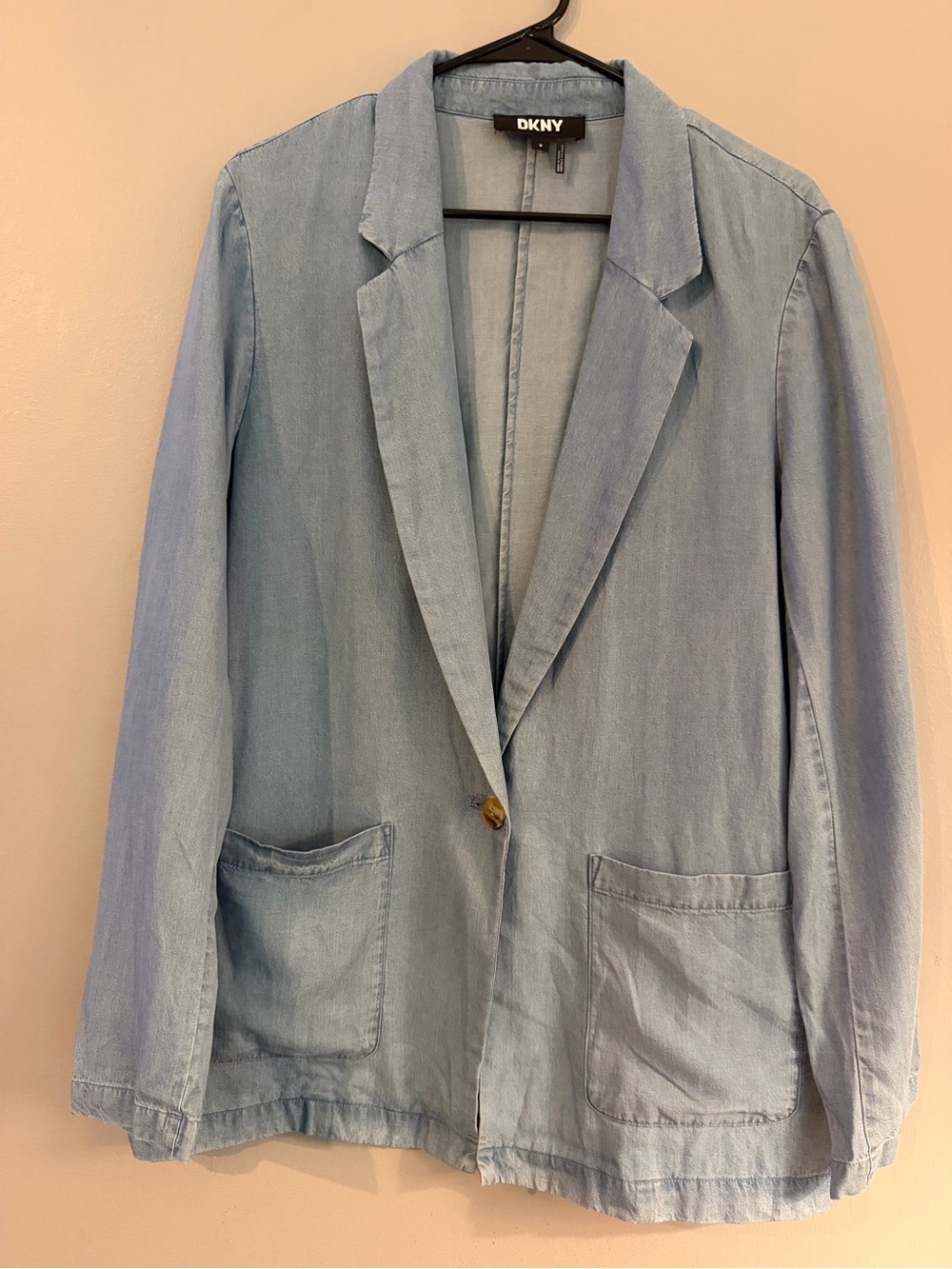 DKNY Light Blue Men's Denim Shirt Jacket Blazer